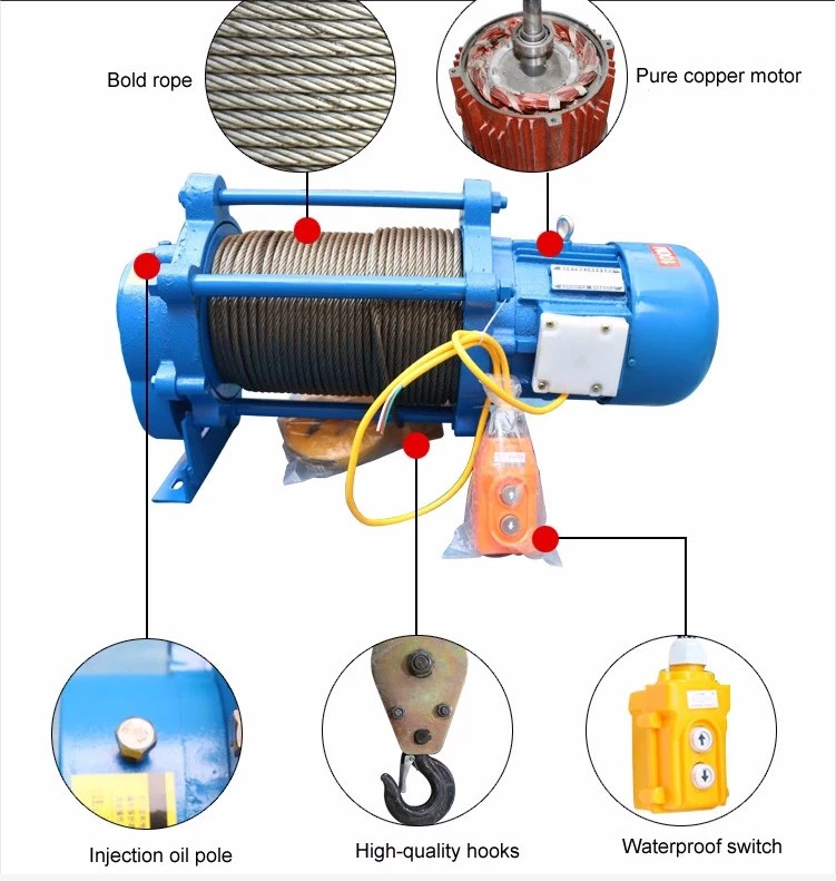 Customized Low Noise Wire Rope Single Drum Hoist Winch