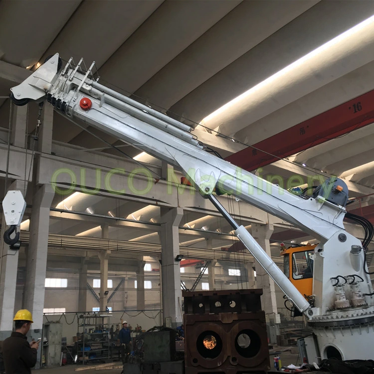 Ouco Offshore Hydraulic Pedestal Crane Customized Folding Boom Marine Crane