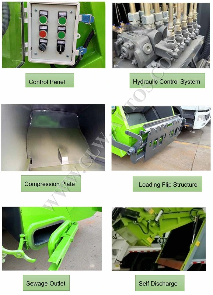 3ton Compactor Compression Garbage Truck Hydraulic Garbage Compactor Refuse Trash Compactor Truck