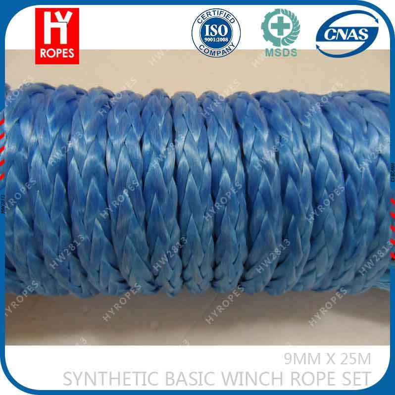 9.5mm UHMWPE Synthetic Basic Winch Rope Set for Offroad
