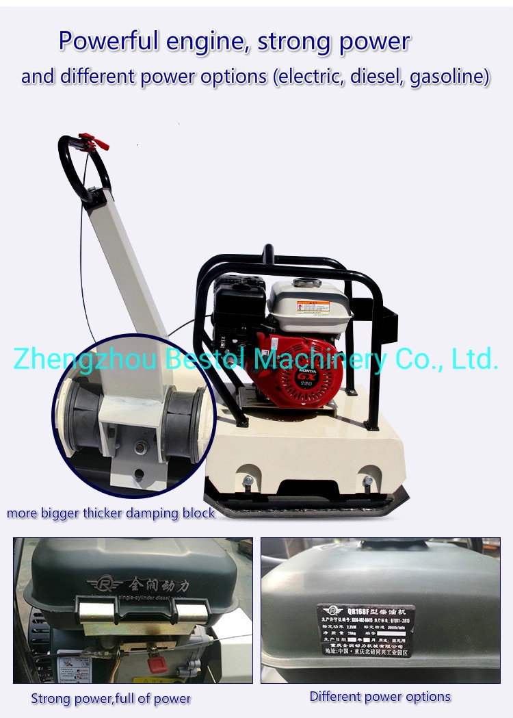 Gasoline Plate Compactor Electric Reversible Compactor Asphalt Diesel Compactor