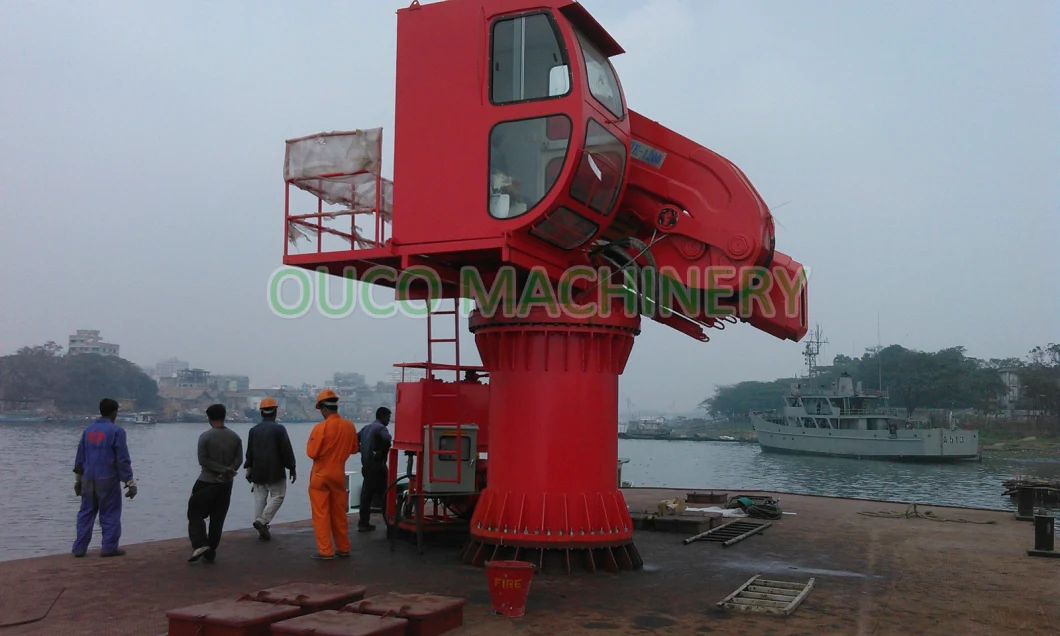 Hydraulic Boom Lift Folding Long Boom Arm Truck Mounted Crane Marine Crane 6.3t 6t Ship Marine Deck Crane