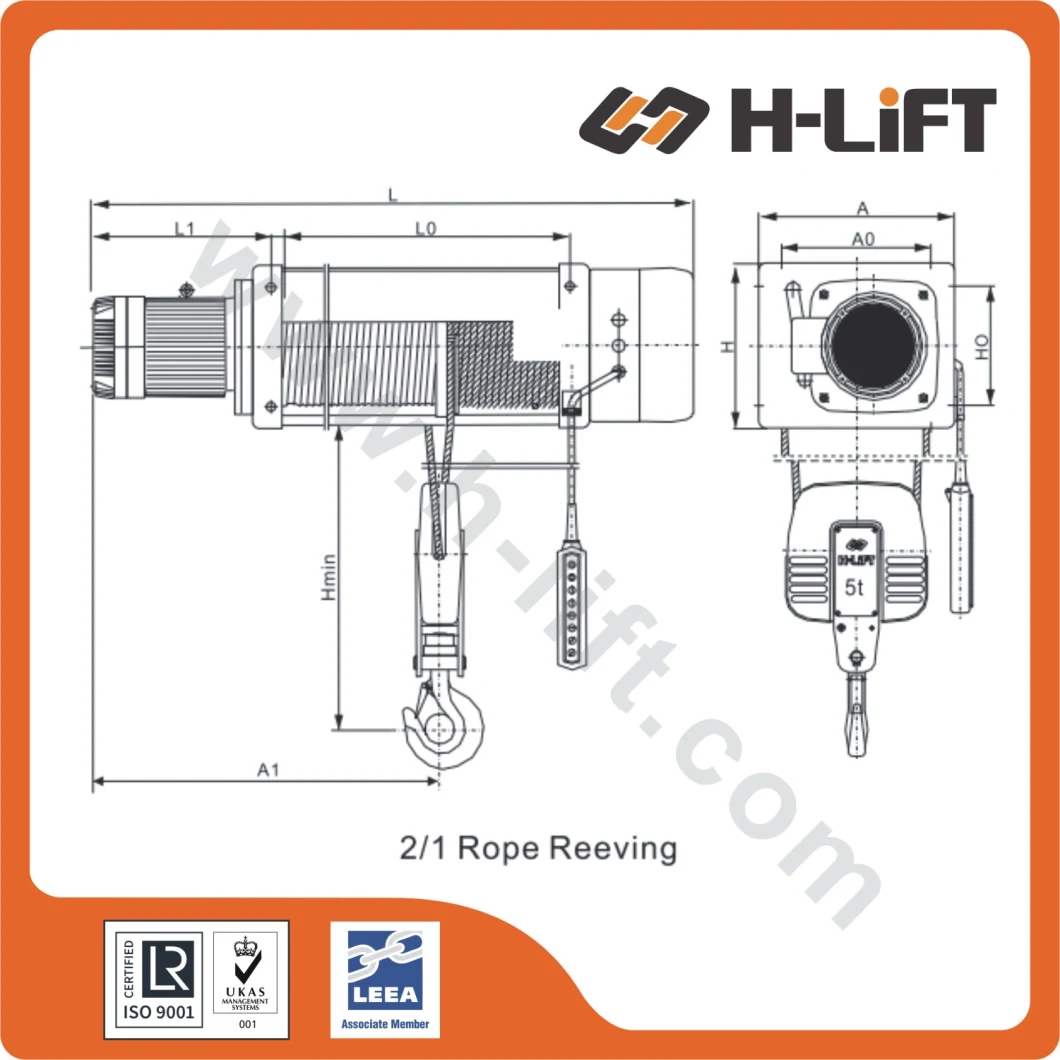 Foot Mounted Electric Winch Cable/Wire Rope Hoist (WHF-A)
