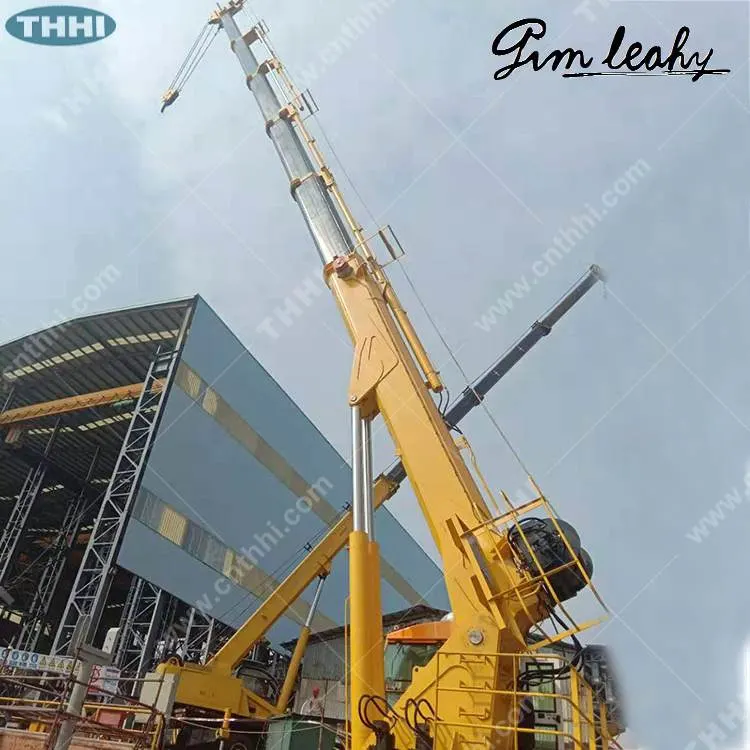 30t12m Electric Hydraulic Offshore Knuckle Telescopic Boom Ship Deck Marine Crane