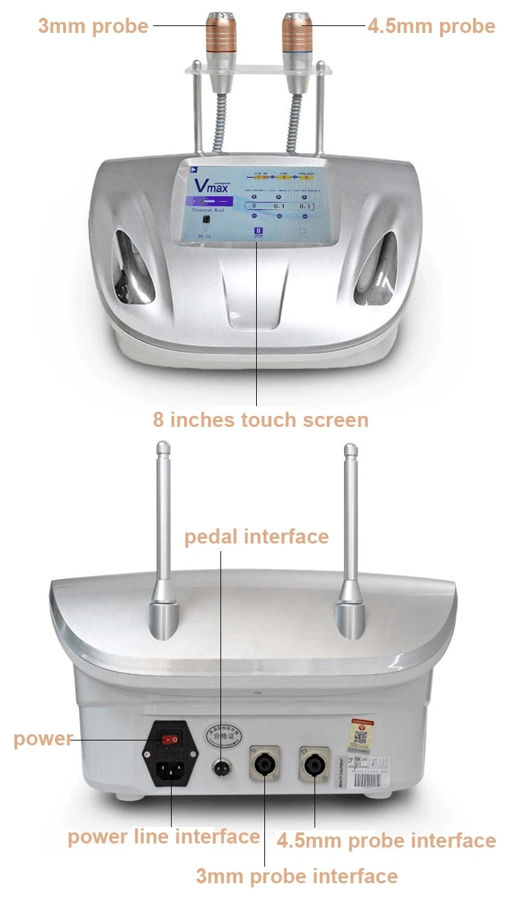 Vmax Cartridgeless Hifu 3.0mm 4.5mm Face Lift Radar Line Machine