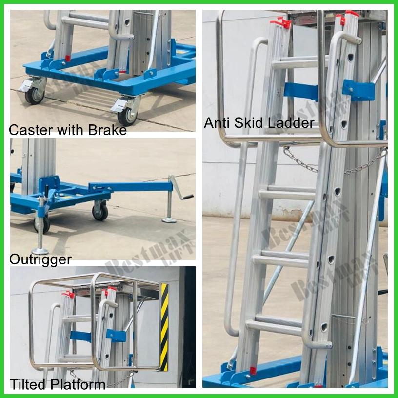 4.6m Manual Winch Elevating Work Platform with Anti Skid Ladder