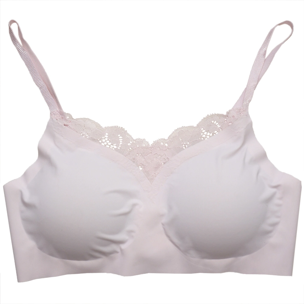 Soft Comfortable Solid Color Wireless Thin Style Summer Bra Seamless Sleep Bra with Removable Pads