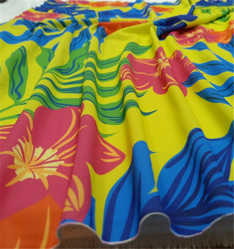 Tropical Hawaii Knitted Swimming Suit Nylon Lycra Fabric for Beachwear