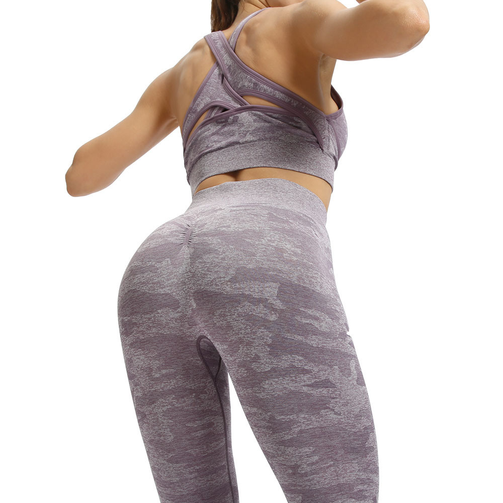 Camouflage Yoga Set Women Seamless Fitness Yoga Bra High Waist Gym Camo Leggings Fitness Suits