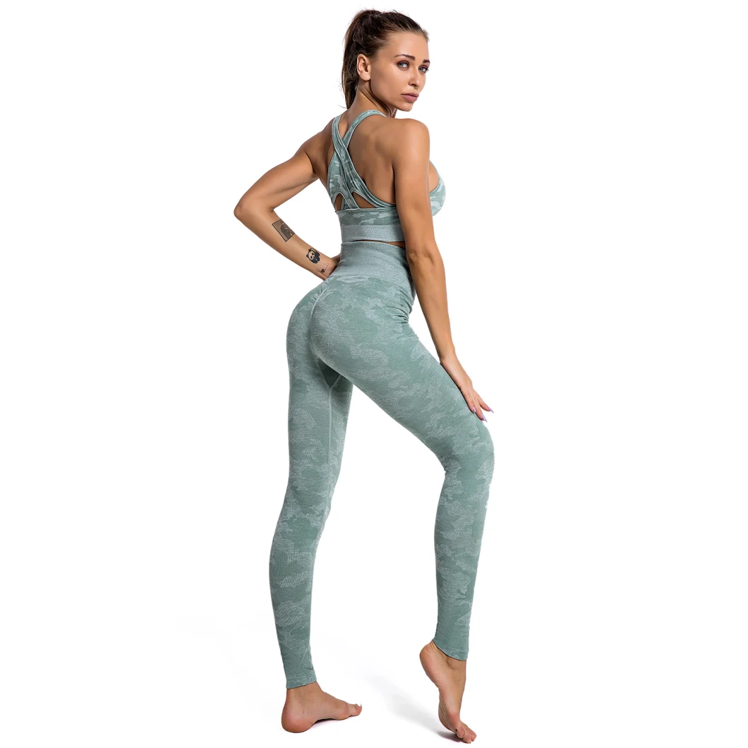 Women′s High Waisted Camo Seamless Leggings 7/8 Length Workout Yoga Pants