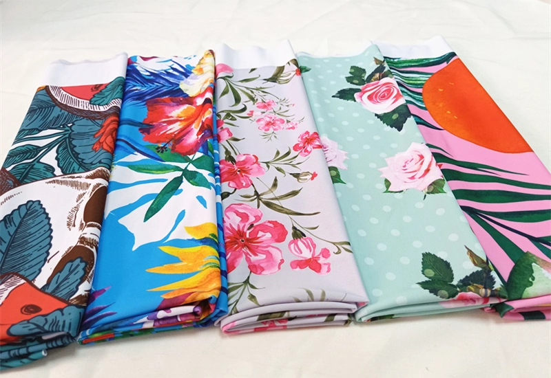 Flower Printed UV Protection Knitted Lycra Fabrics for Leggings