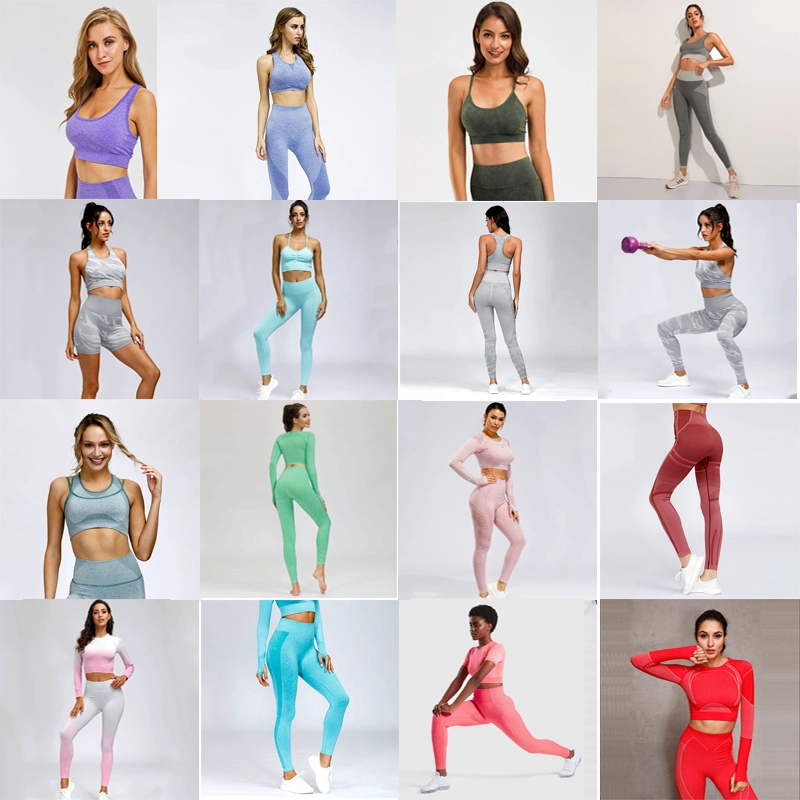Custom Women Sexy Fitness Gym Wear, Wholesale Ladies Fashion Seamless Yoga Sport Bra and Leggings Wear