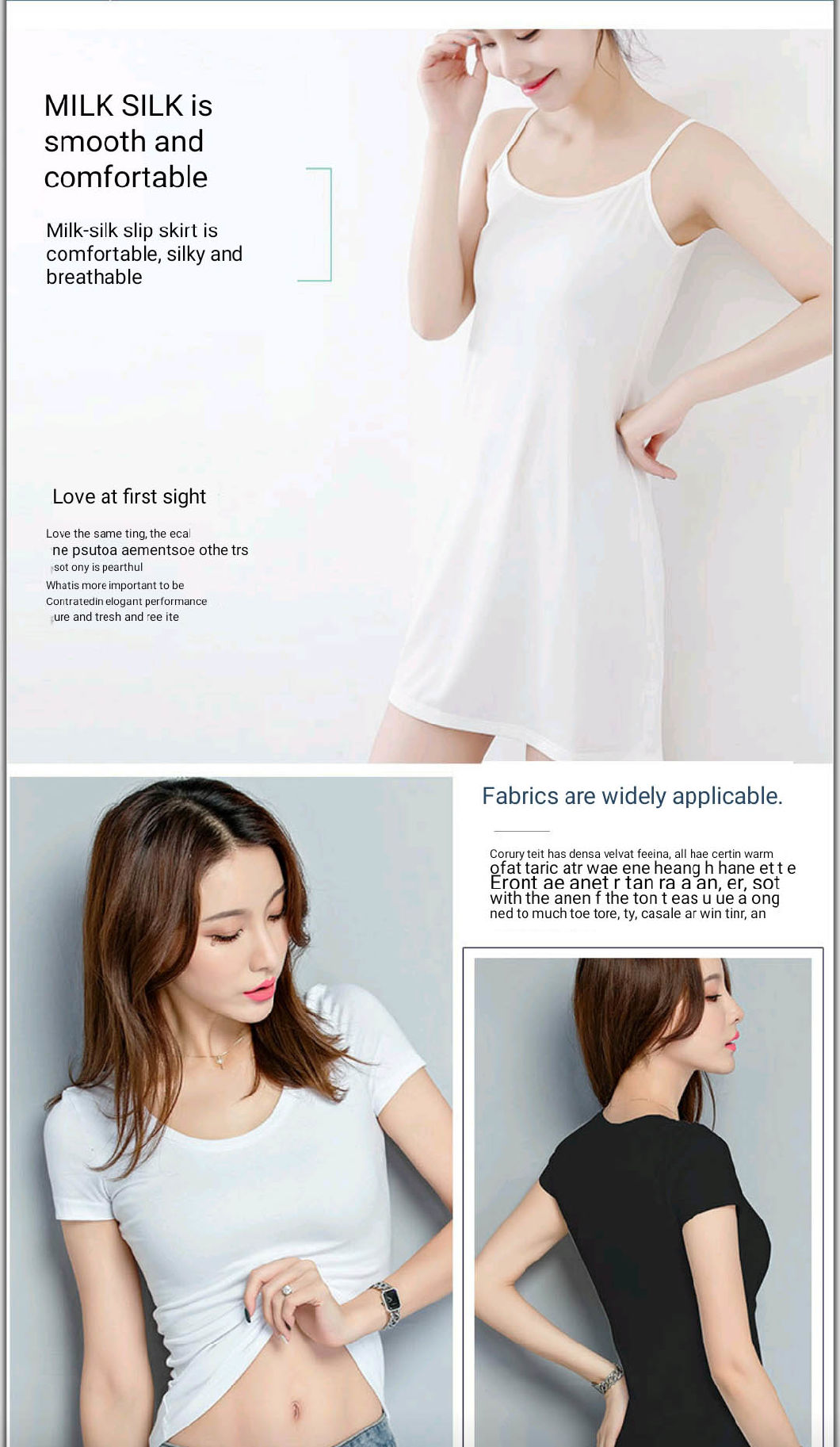 Milk Silk Stretch Fabric Knitted Stretch Polyester Spandex T-Shirt Cloth Composite Milk Silk Fabric230g
