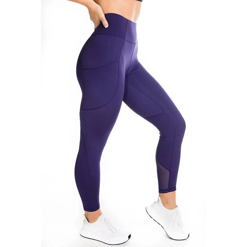 Wholesale Custom High Waisted Custom Yoga Fitness Pants Women Gym Leggings with Pockets