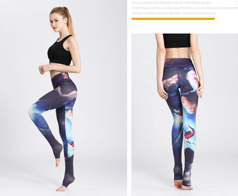 Sexy Sublimation Polyester Spandex Legging Yoga Skinny Gym Yoga Leggings Plain Pants for Women