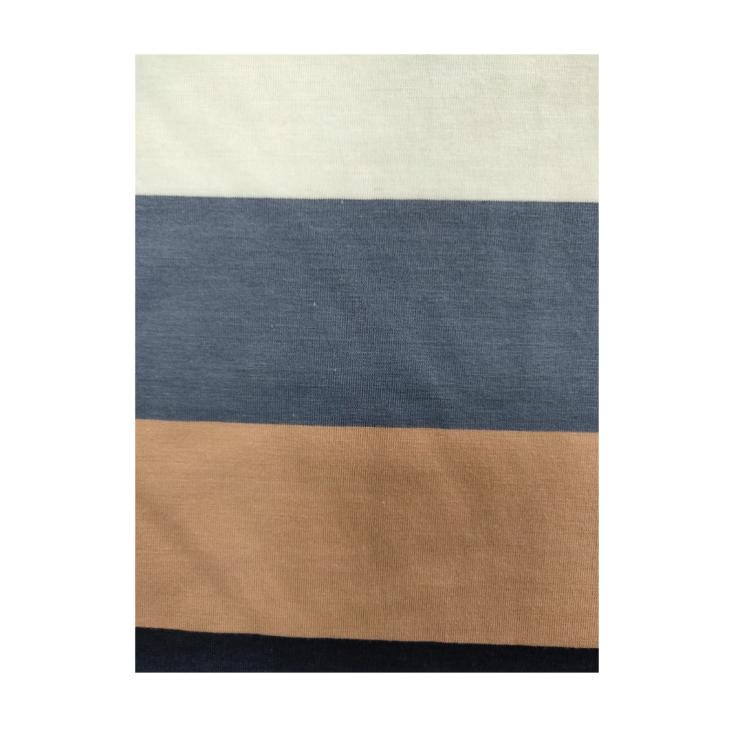 Yarn-Dyed Stripe Bamboo Fabric Single Jersey High Tensile Knitting Fabric for Garment