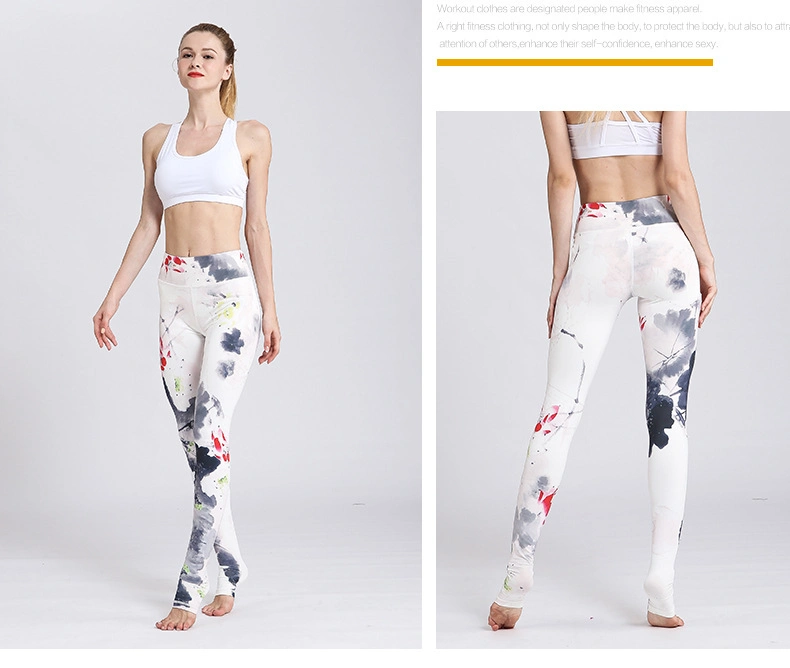 Sexy Sublimation Polyester Spandex Legging Yoga Skinny Gym Yoga Leggings Plain Pants for Women