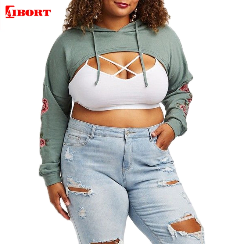 Aibort Woman Workout Fitness Crop Hoodies Casual with Jogger (X-ND057)
