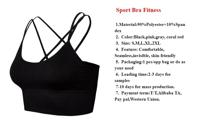 Cross Back Sports Bra Plus Size Shockproof Breathable Sports Bra Fitness Yoga Wear for Ladies