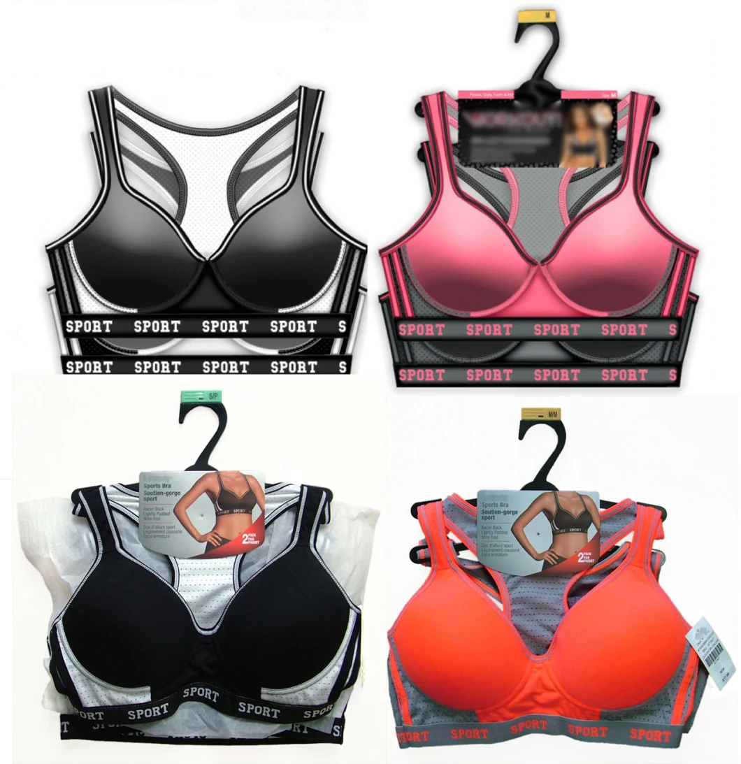 Racer Back Lightly Padded Wire Free 2 Pack Sports Bra
