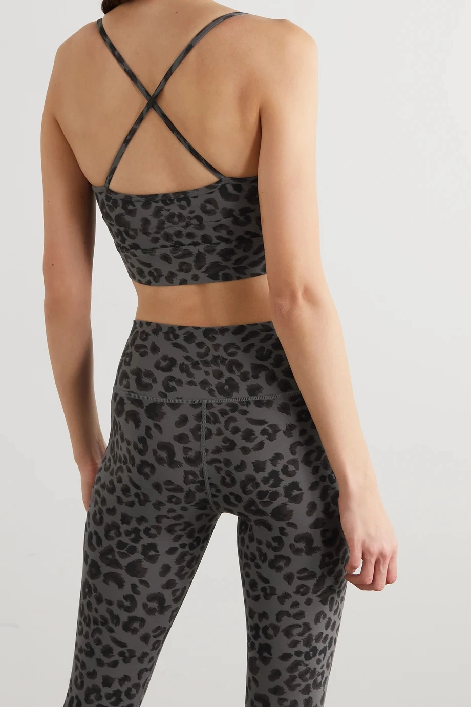Women Leopard Print Bra and Leggings Sets Activewear for Yoga, Gym Climbing and Bicycle Recycle Fabric