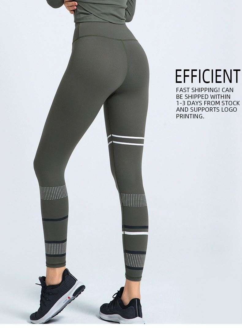 Best Selling High Quality Striped Printed Gym Pants Women Leggings Workout Clothing Brands Sports Wear