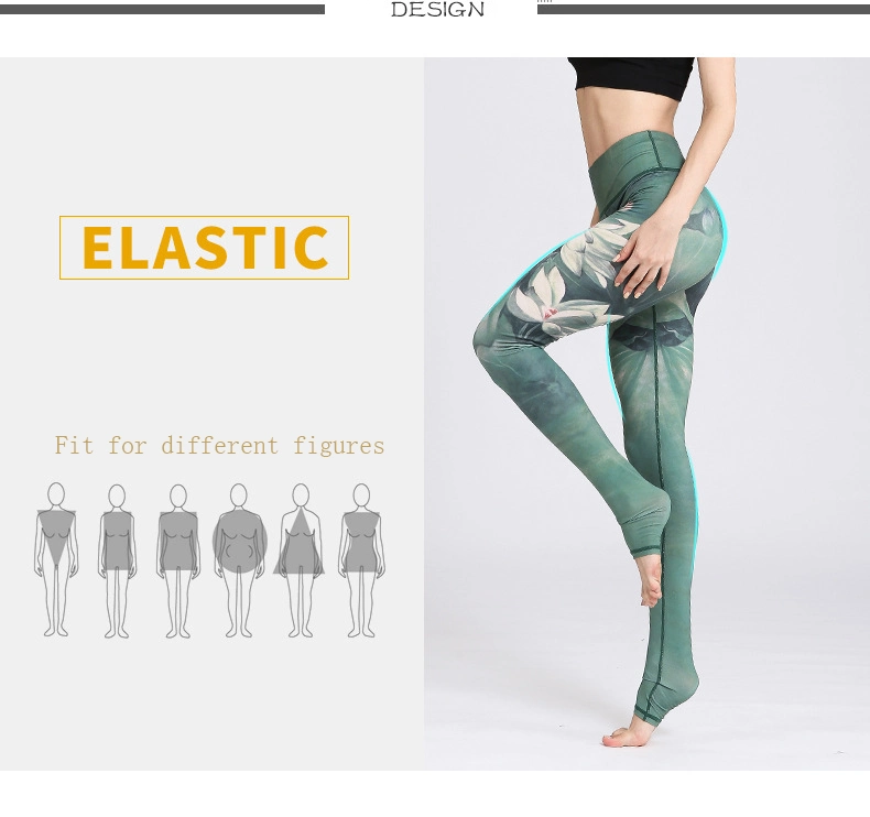 Sexy Sublimation Polyester Spandex Legging Yoga Skinny Gym Yoga Leggings Plain Pants for Women
