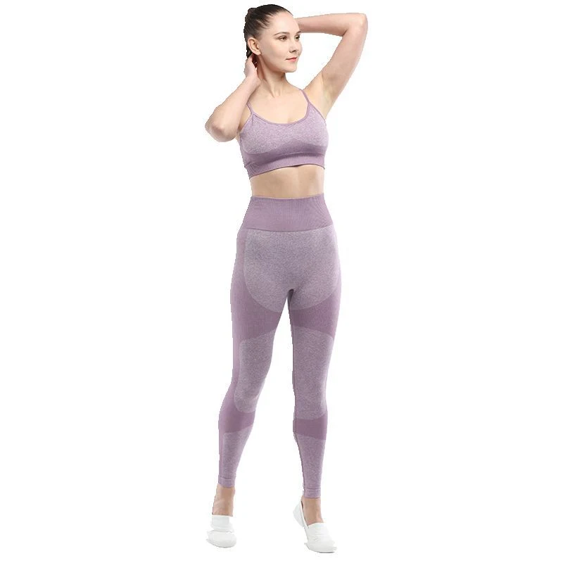 Stretch Sports Yoga Pants Women's Cross-Border Shockproof Sports Bra Set Seamless Yoga Clothing Set