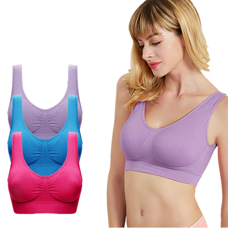 Ladies Double-Layer Sports Bra Comfortable Yoga Fitness Breastfeeding Plus Size Bra Sleep Underwear