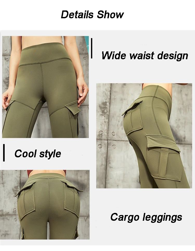 Hot Sale Customized Fitness Sportswear Workout Bottoms Quick Dry Women Cargo Yoga Pants