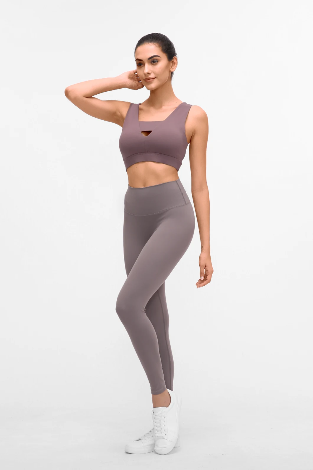 Estanla Double-Sided Brushed Nude Seamless Yoga Pants HIPS High Waist Running Sports Fitness Long Pants