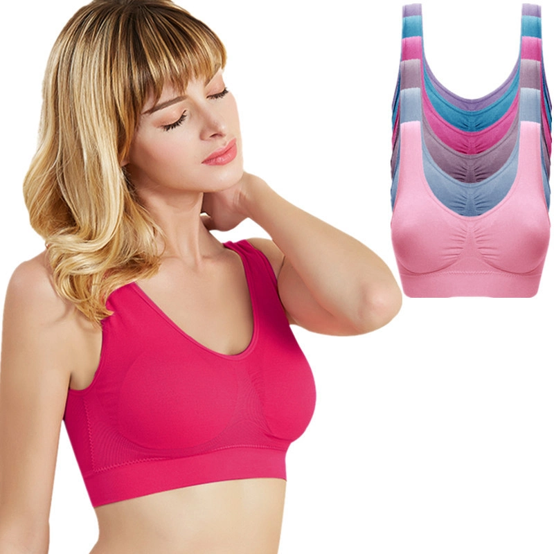 Ladies Double-Layer Sports Bra Comfortable Yoga Fitness Breastfeeding Plus Size Bra Sleep Underwear