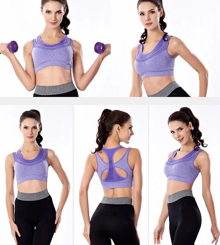 Amazon Hot Selling Women Sexy Sports Fitness Gym Bra for Comfortable Running Hiking