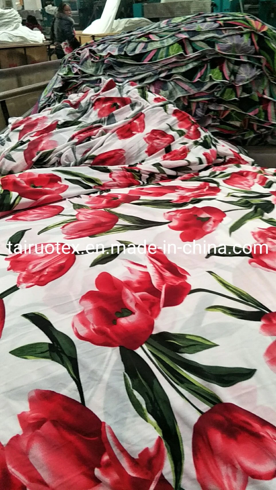 Stocklot Polyester Printed Knitted Elastic Fabric for Islamic Clothes Fabric