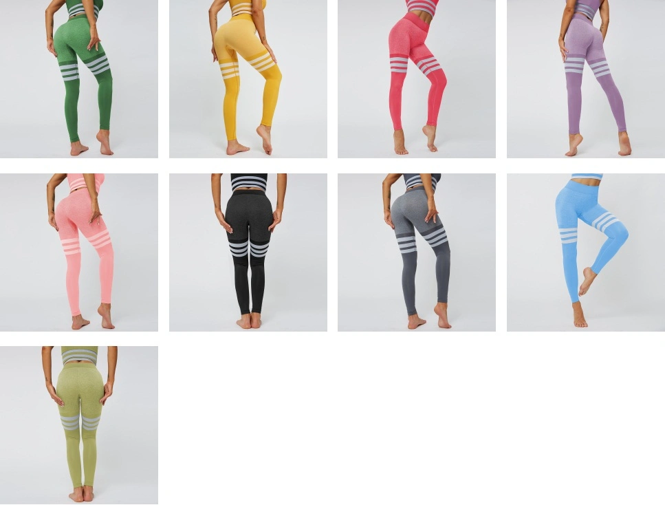 Sexy Striped Yoga Pants Legging Workout Clothing Women Yoga Wear Ladies Fitness Legging