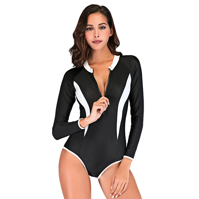Lycra Fabric Long Sleeves Sexy Girls Swimsuit for Women