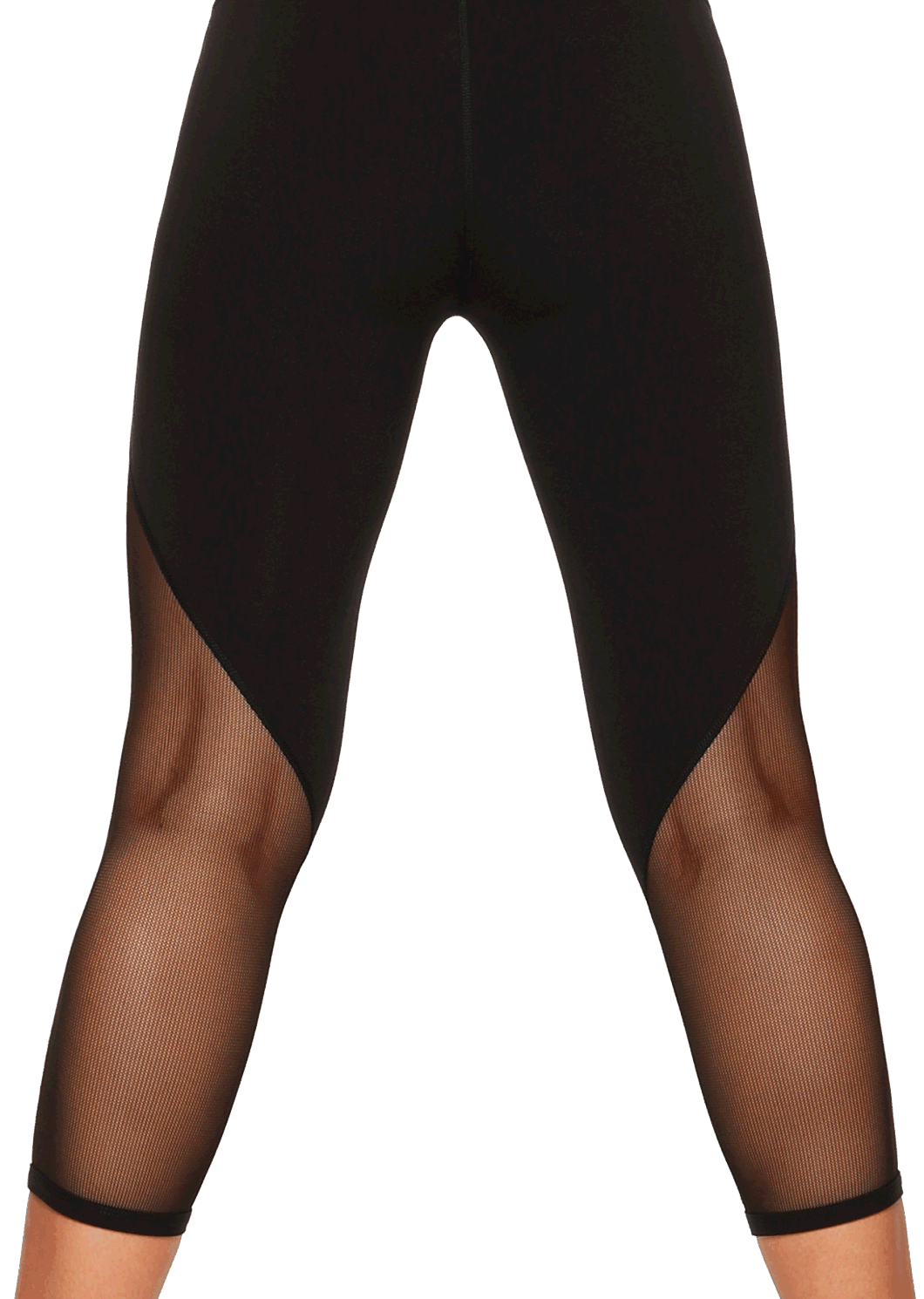 Custom Black Capris Mesh High Waist Yoga Pants Fitness Clothing Gym Legging for Women