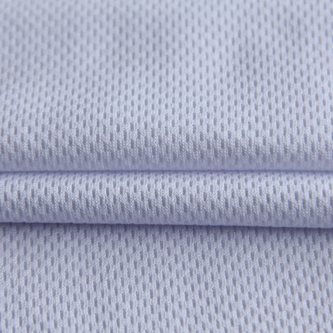 Polyester with Spandex Mesh White Knitted Fabric for Sportswear/Swimwear/Underwear