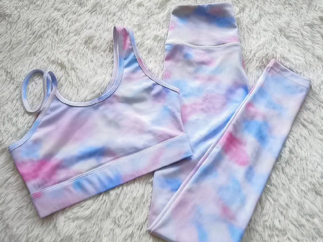 Aibort Women Workout Clothing Tie Dye Fitness Seamless Yoga Set
