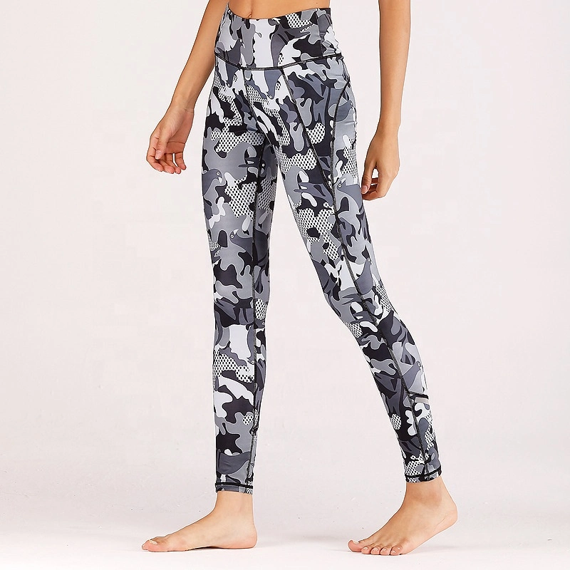 Wholesale Training Sports Yoga Wear Reflective Custom Sublimation Printed Leggings Ladies Slim Athletic Clothing Gym Tights