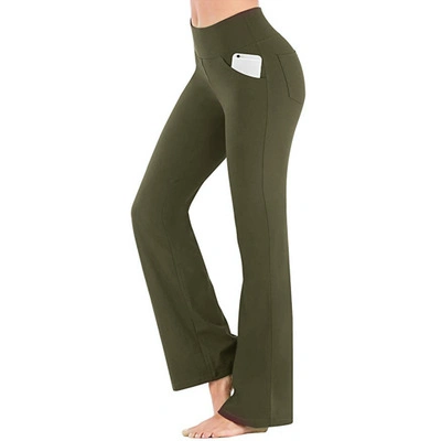 Bootcut Yoga Pants with Pockets - High Waist Workout Bootleg Pants, Sports Wide Leg Casual Pants Esg16131