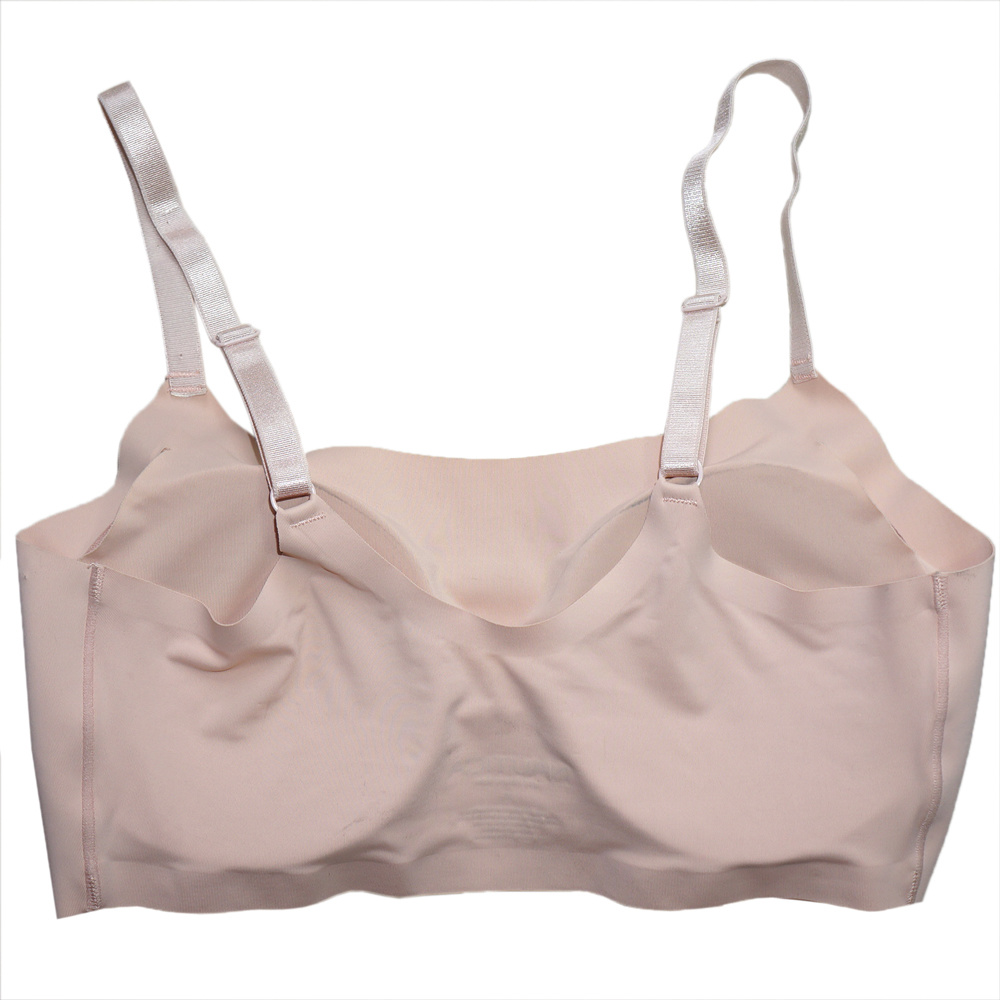 Laser Cut Bra Soft Comfortable Solid Color Wireless Thin Style Seamless Sleep Bra with Removable Pads