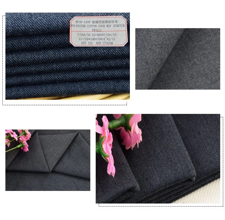 Factory Whloesale Polyester Cotton Fabric Four Way Stretch Fabric for Shirting/Uniform/Nurse/Garment Fabric