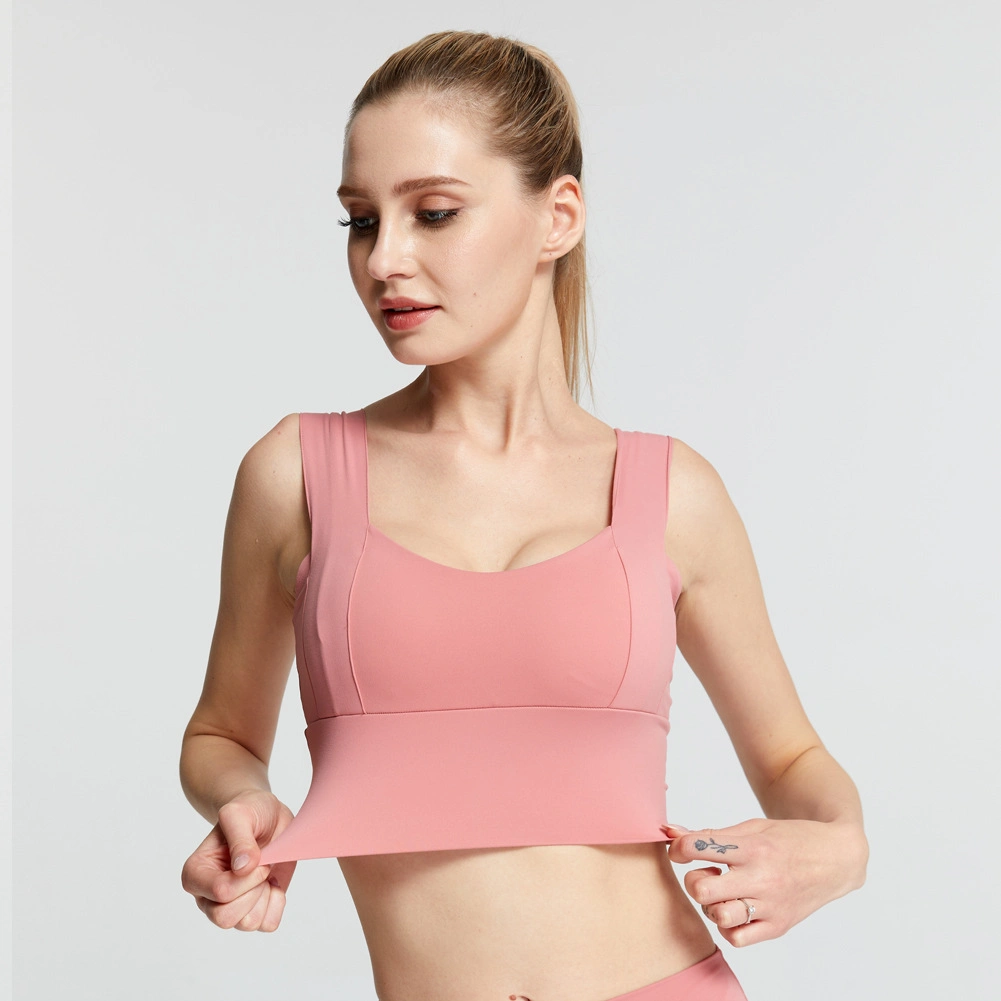 Athletic Apparel Manufacturers for Womens Thin Straps Nylon Dry Fit Sports Bra