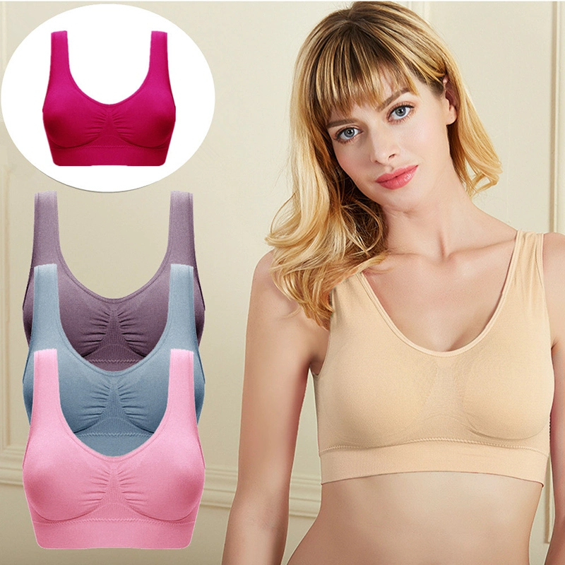 Ladies Double-Layer Sports Bra Comfortable Yoga Fitness Breastfeeding Plus Size Bra Sleep Underwear
