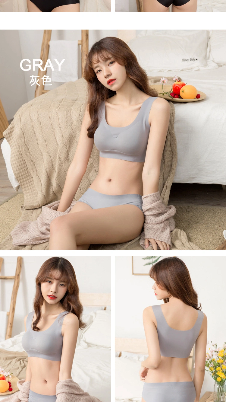 Women Comfortable Seamless Sports Bra with One Piece Inner Cup Tube Bra