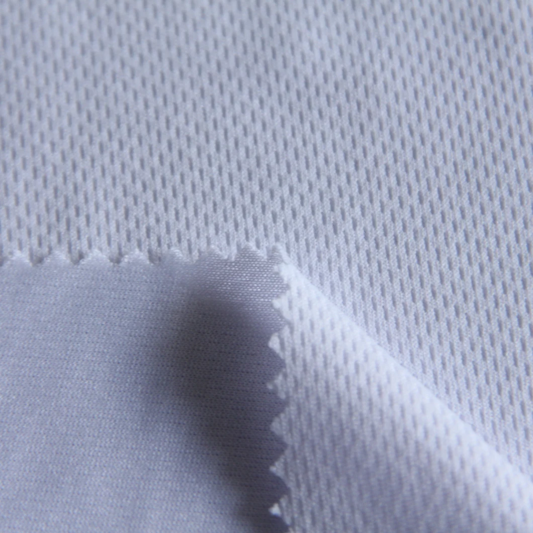 Polyester with Spandex Mesh White Knitted Fabric for Sportswear/Swimwear/Underwear
