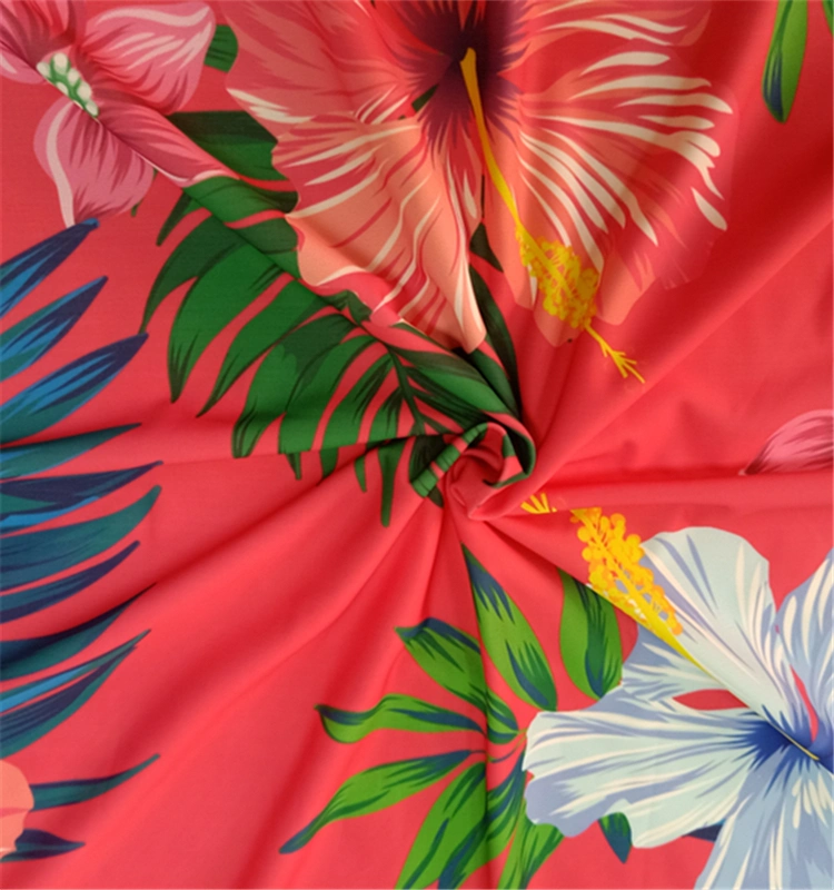 Tropical Printed Chlorine Resistant Swimwear Stretch Nylon Spandex Fabric
