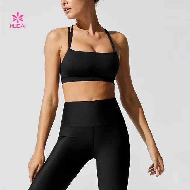 Fitness Active Workout Strappy Top Custom Crop Tank Top Manufacturer Gym Yoga Women Sports Bra