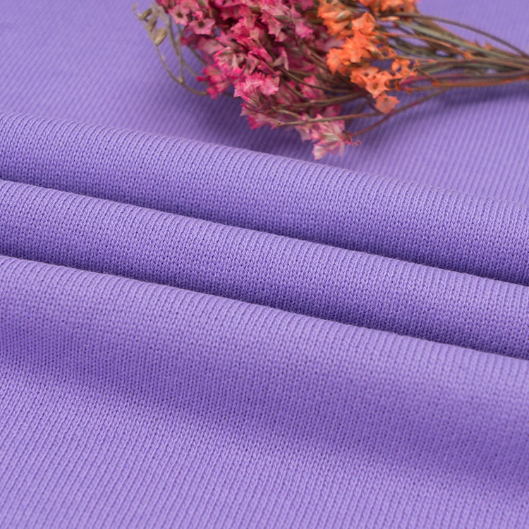 Cotton Poly Spandex Knit Denim Fabric 4 Ways Stretch Terry Single Jersey Fabric